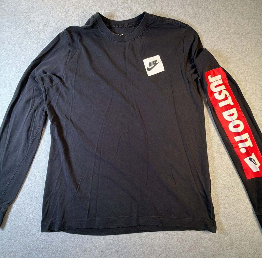 Nike NSW JDI Long-Sleeve T-Shirt Black Just Do It Sleeve Print Medium